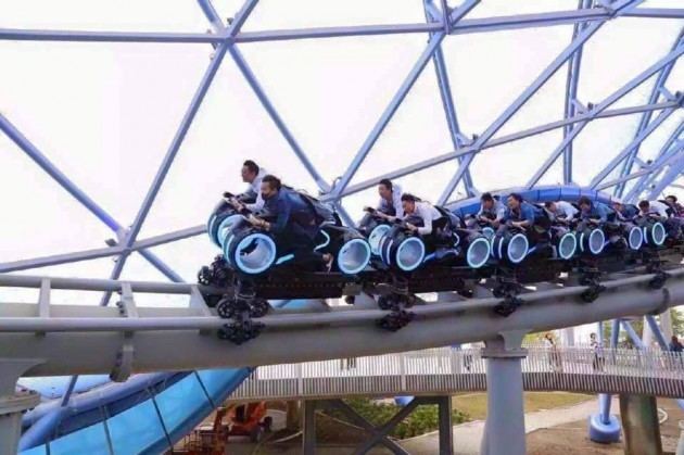 TRON Lightcycle Power Run VIDEO Tron Lightcycle Power Run full ride POV arrives from Shanghai