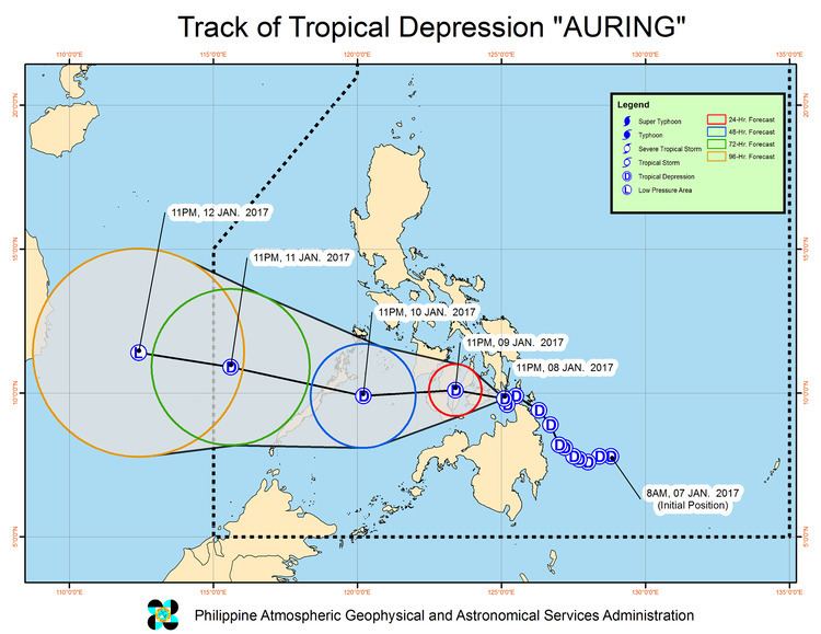 Tropical Depression Auring (2009) Tropical Depression Auring moving closer to Bohol