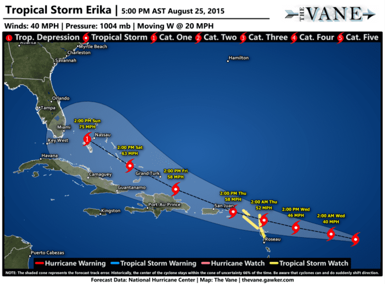 Tropical Storm Erika Tropical Storm Erika Could Either Threaten the US Next Week or