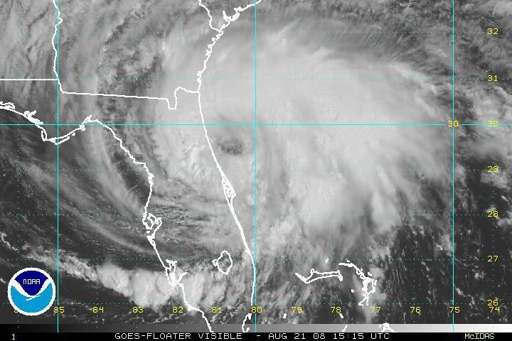 Tropical Storm Fay (2008) Satellite Images of Tropical Cyclones that affected Florida