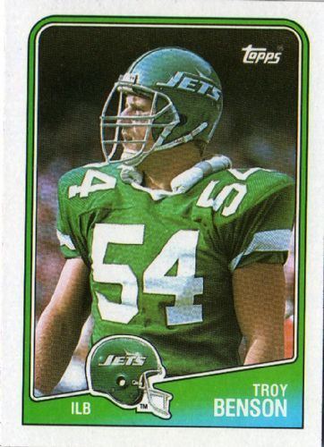 Troy Benson NEW YORK JETS Troy Benson 311 TOPPS NFL 1988 American Football Card
