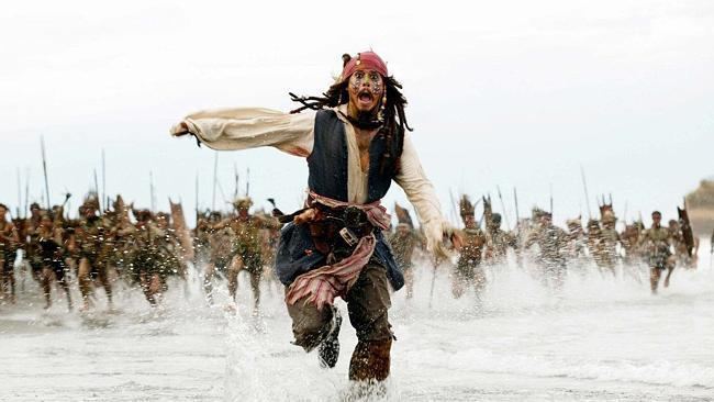 True Caribbean Pirates movie scenes Johnny Depp in scene from Pirates of the Caribbean Dead Man s Chest 