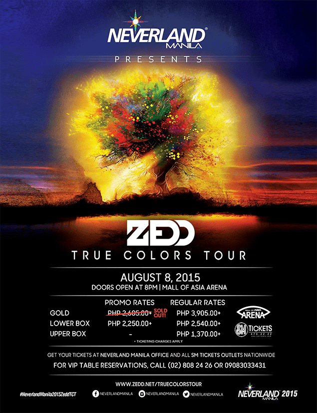 True Colors Tour (Zedd) Neverland Manila presents Zedd True Colors Tour Inquirer