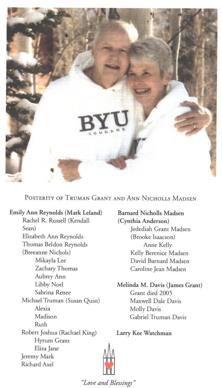 Truman G. Madsen Remembering the Memorial Service for Truman Madsen Updated The