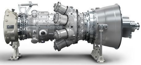 Turbine SGT750 industrial gas turbine in the power output range from 35 to