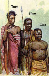 A poster showing the Tutsi, Hutu, and Twa.