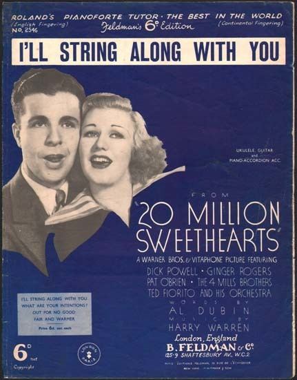 Twenty Million Sweethearts original UK Sheet Music Movie Poster