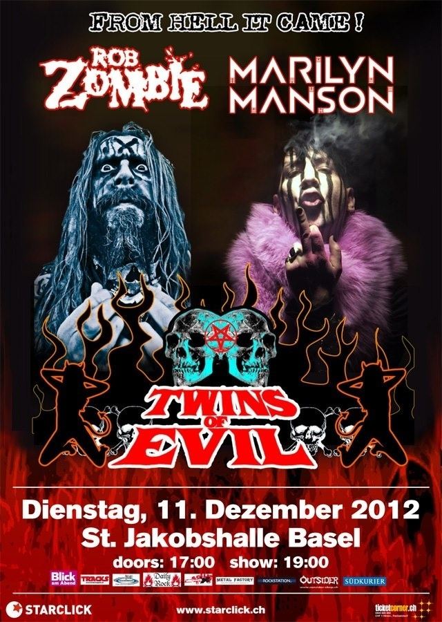 Twins of Evil Tour concert poster art rob zombie amp marilyn manson twins of evil tour