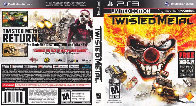 Twisted Metal (2012 video game) artgametdbcomps3coverfullHQUSBCUS98106jpg