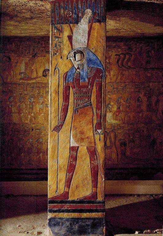 Twosret Horus on a pillar in the tomb of Twosret amp Setnakhte KV14 Reign of
