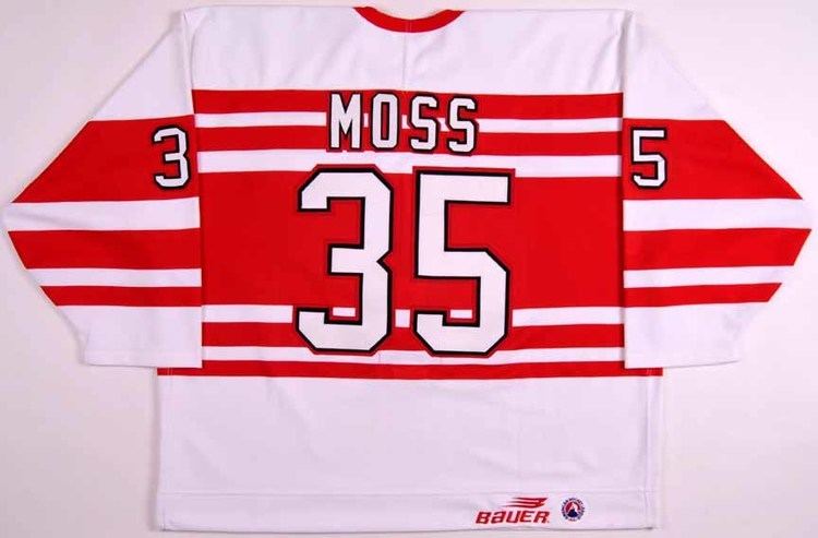 Tyler Moss 199697 Tyler Moss Adirondack Red Wings Game Worn Jersey