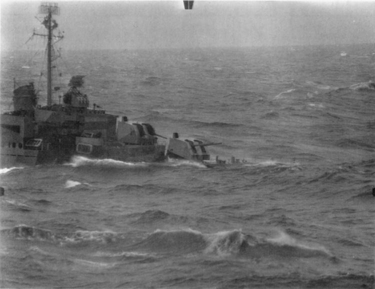 Typhoon Cobra FileUnidentified Allen M Sumner class destroyer in heavy seas