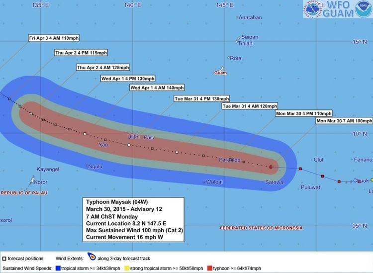 Typhoon Maysak (2015) Typhoon quotMaysakquot impacts Chuuk heading toward Yap and Philippines