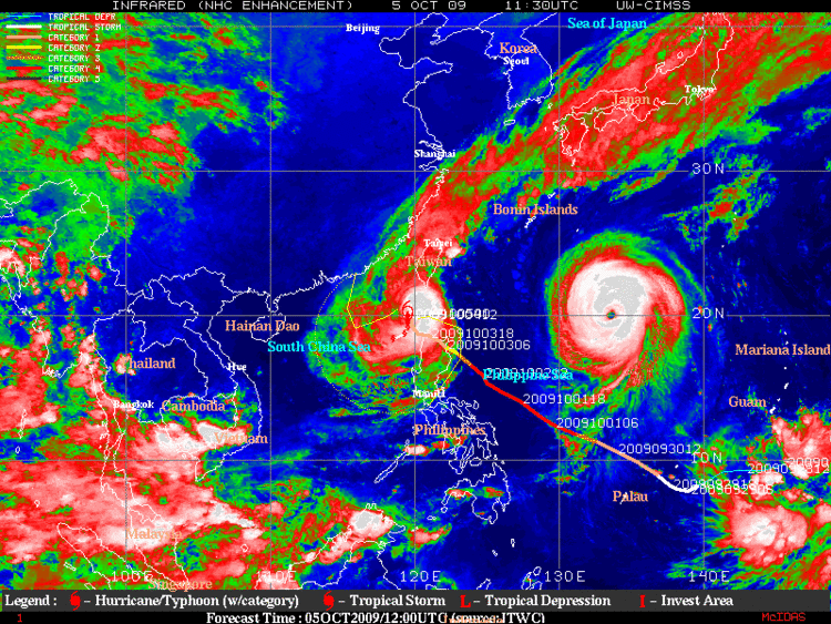 Typhoon Melor Earth Snapshot Tropical Storm Parma 19W Hovering Near
