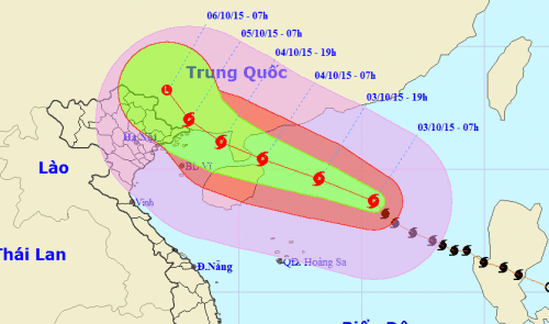 Typhoon Mujigae Typhoon Mujigae may hit Vietnam39s Quang NinhHai Phong on Oct 5