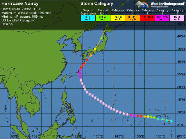 Typhoon Nancy (1961) Hurricane Nancy Weather Underground