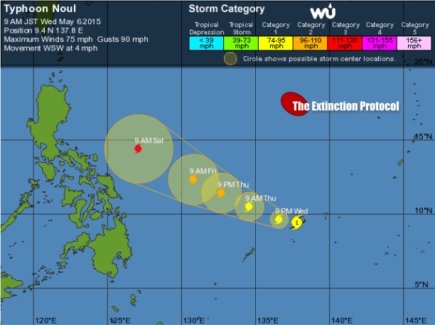 Typhoon Noul (2015) Typhoon Noul Dodong impacting Yap storm could threaten