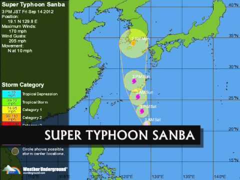 Typhoon Sanba Typhoon Sanba Threatens Okinawa Korea Next YouTube