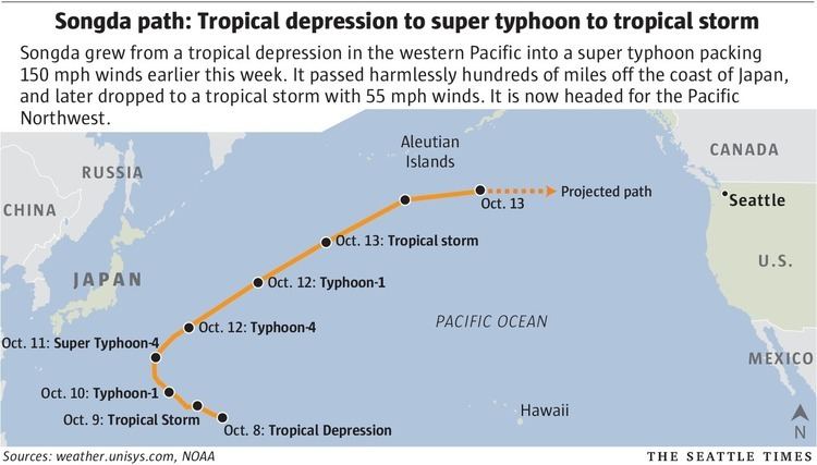 Typhoon Songda (2016) How a super typhoon got sucked into a jet stream and spawned the