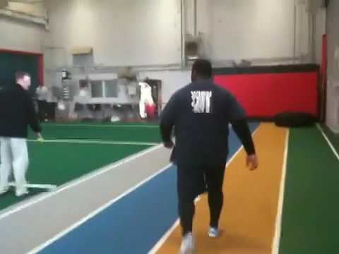 Tyrell Zimmerman Tyrell Zimmerman NFL training at Parisi Speed School catching tennis
