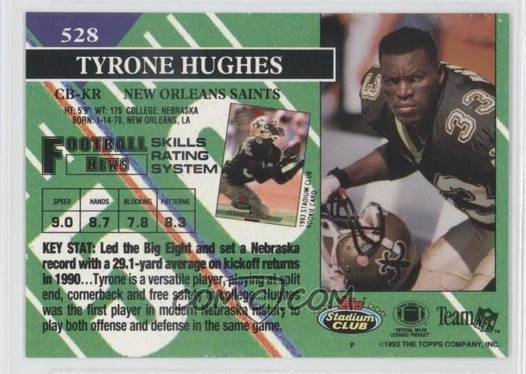 Tyrone Hughes 1993 Topps Stadium Club 528 Draft Pick Tyrone Hughes