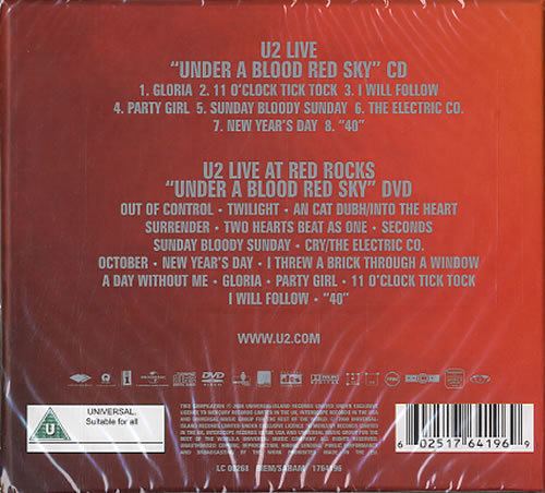 U2 Live at Red Rocks: Under a Blood Red Sky U2 Under A Blood Red Sky Live At Red Rocks UK 2disc CDDVD set