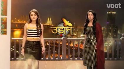 Meera Deosthale and Tanya Sharma in the poster of the 2014 Indian soap opera, Udaan