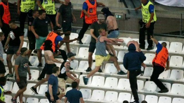 UEFA Euro 2016 riots Euro 2016 Violence breaks out in Marseille stadium BBC News