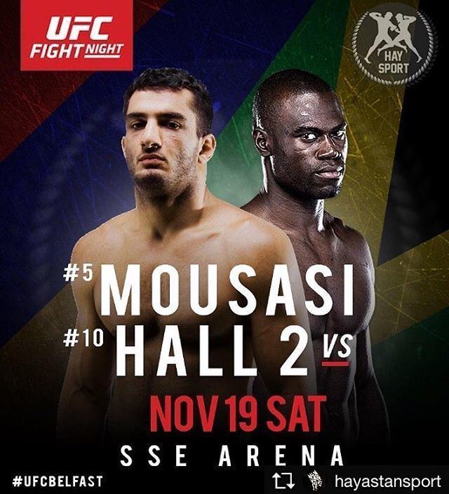 UFC Fight Night: Mousasi vs. Hall 2 UFC Fight Night Hall vs Mousasi 2 November 19 2016