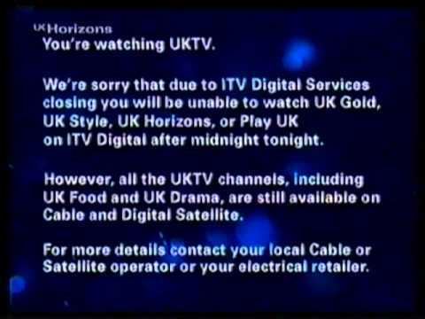 UK Horizons UK Horizons ITV Digital closedown announcement and ident YouTube