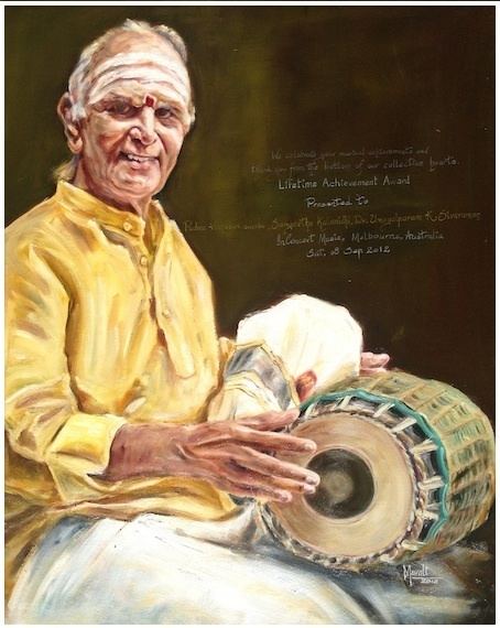 Umayalpuram K. Sivaraman Oil portrait australia commission photo umayalpuram sivaraman