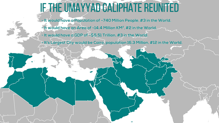 The Umayyad Caliphate with a blue-green shade