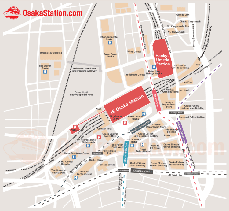 Umeda Station Umeda Area Map Finding Your Way Around the Umeda Stations Osaka