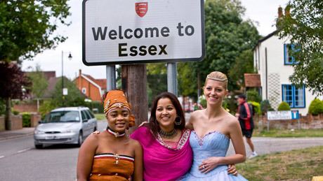 Princess Xenia Gabriela Florence Sophie Iris, Princess Aaliya Sultana Babi, and Princess Sheillah Cinderella Nvannungi from "Undercover Princesses" standing together in the street wearing dress