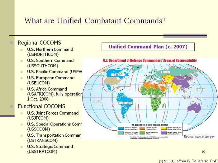 Unified combatant command PS160 Force and Strategy Fall 2008 Tufts OpenCourseWare