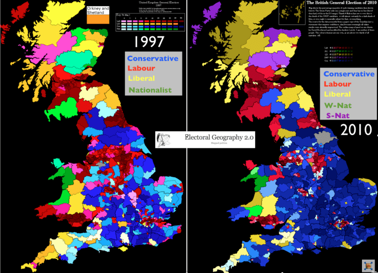 United Kingdom general election, 1997 Changing Geographical Patterns in British Elections GeoCurrents