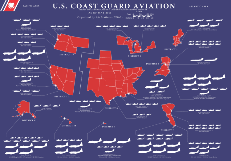 United States Coast Guard Air Stations US Coast Guard Districts and Air StationsOC3000x2000 MapPorn