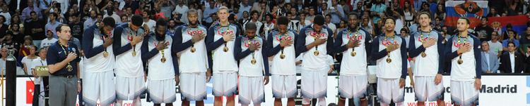 United States men's national basketball team players put their right hand over their heart