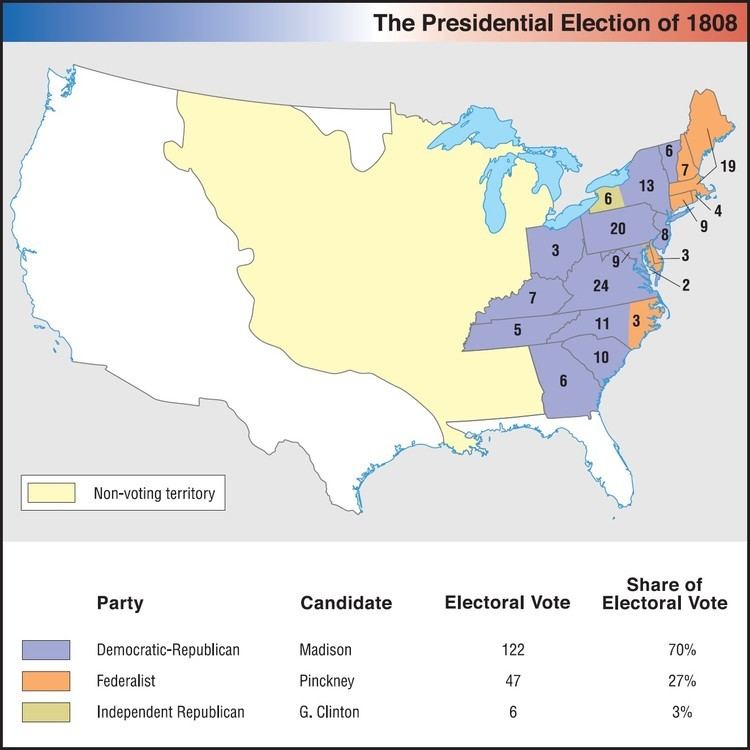 United States presidential election, 1808 US History Maps