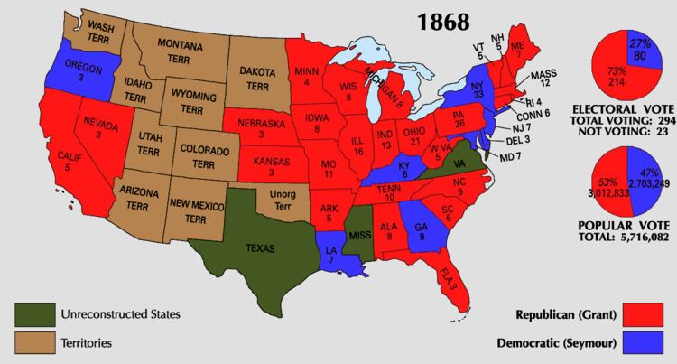 United States presidential election, 1868 File1868 Electoral Mappng Wikipedia