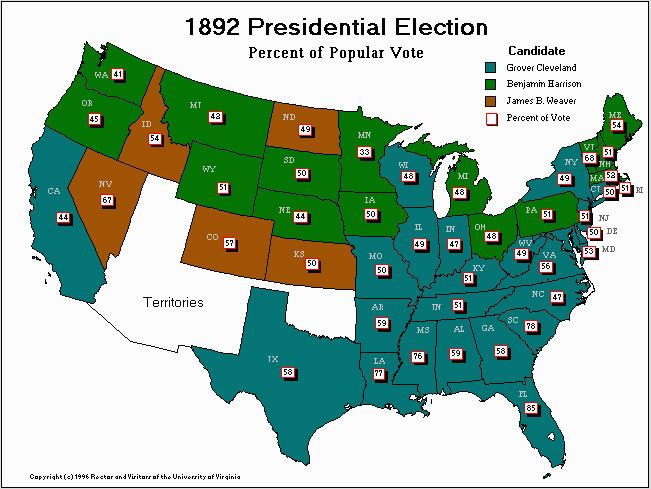 United States presidential election, 1892 The Second Cleveland Administration 18931897