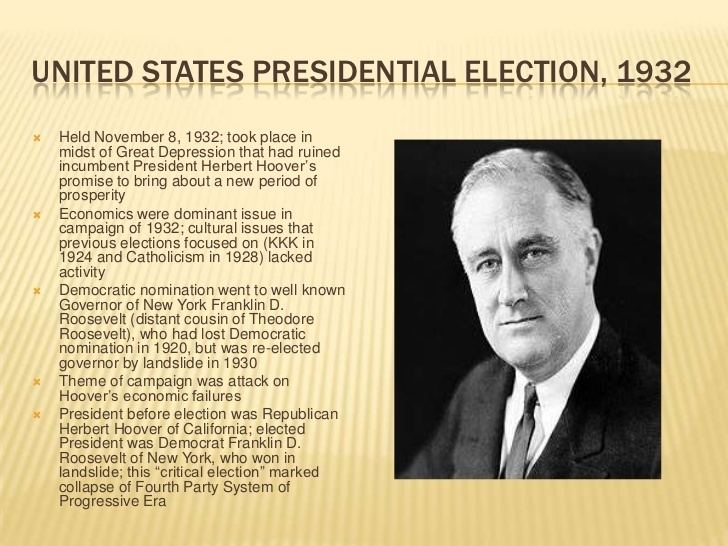 United States presidential election, 1932 United States presidential elections of 19321964