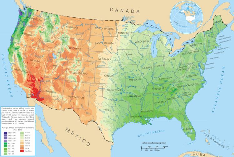 United States rainfall climatology
