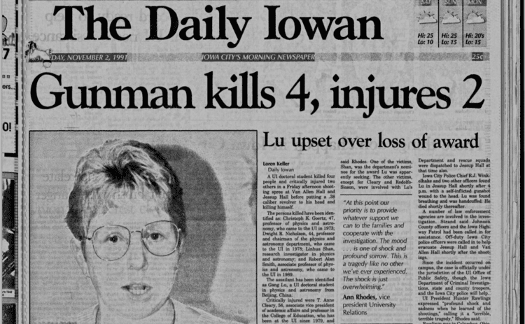 University of Iowa shooting The Gang Lu Incident 24 Years Later