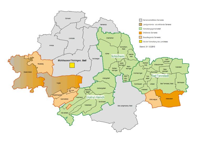 Unstrut-Hainich-Kreis wwwstatistikthueringendedatenbankKartenKarte