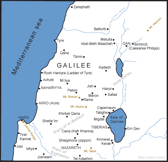 Upper Galilee Map of Upper Galilee Bible History Online
