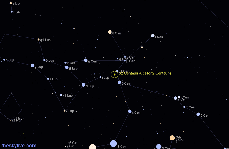 Ï2 Centauri (upsilon2 Centauri) - Star in Centaurus | TheSkyLive.com