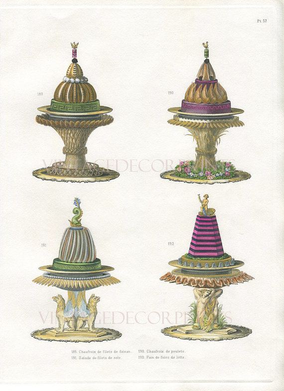 Urbain Dubois Antique Cookery Print Savoury Dishes from by