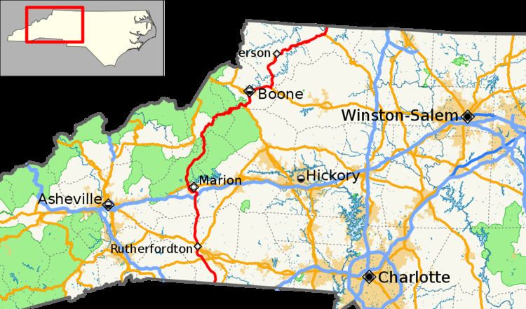 U.S. Route 221 in North Carolina