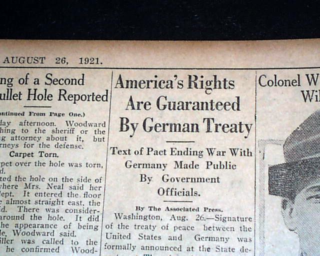 U.S.–German Peace Treaty (1921) imagesrarenewspaperscomebayimgs11912009imag